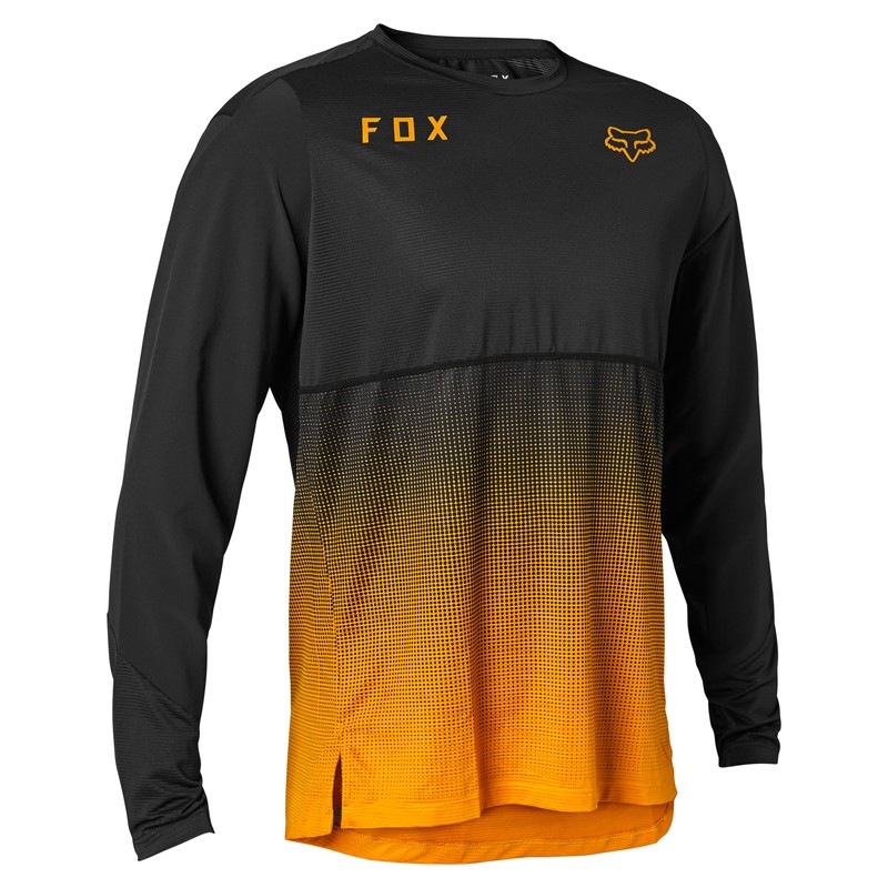 KOSZULKA ROWEROWA Z DŁUGIM RĘKAWEM FOX FLEXAIR BLACK/GOLD  ENDURO CROSS