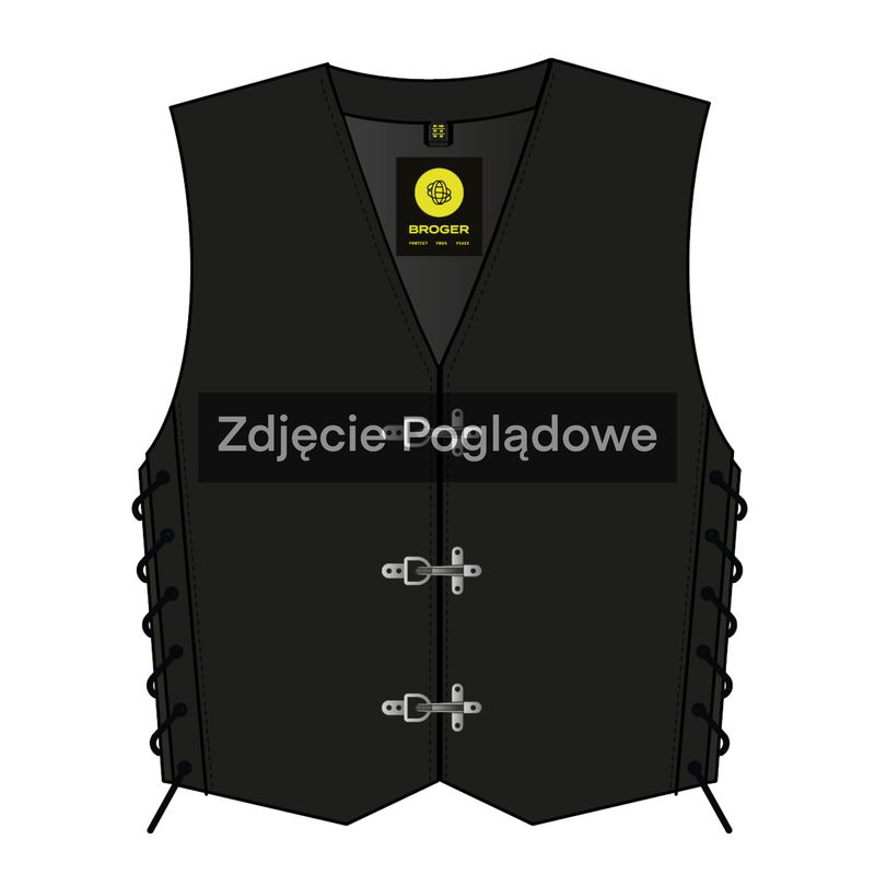 KAMIZELKA MOTOCYKLOWA SKÓRZANA BROGER CLUBMAN BLACK 