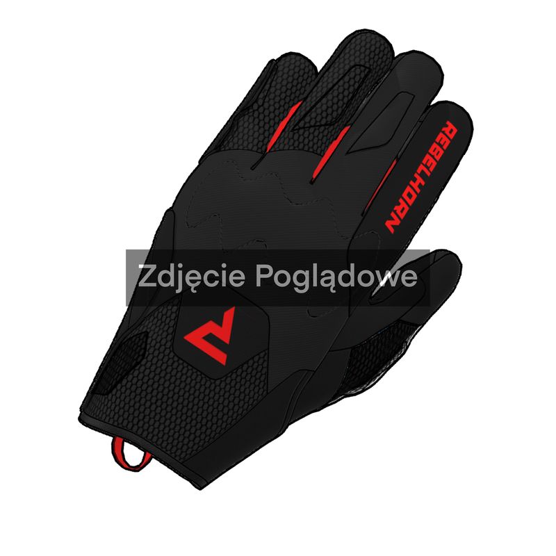 RĘKAWICE MOTOCYKLOWE DAMSKIE REBELHORN CORE BLACK RED 