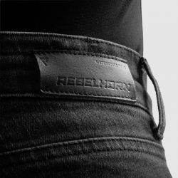 JEANSY MOTOCYKLOWE REBELHORN CLASSIC WASHED BLACK MONOLAYER 