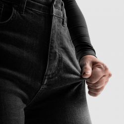 JEANSY MOTOCYKLOWE DAMSKIE REBELHORN CLASSIC WASHED BLACK MONOLAYER 24/28