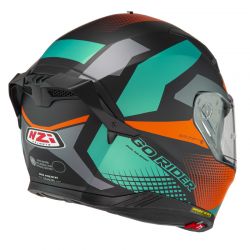 KASK MOTOCYKLOWY NZI GO RIDER STREAM DUO QUADRI BLACK ORANGE GREEN MATT 