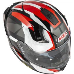 KASK MOTOCYKLOWY NZI GO RIDER STREAM DUO TRIDENT BLACK GREY RED 