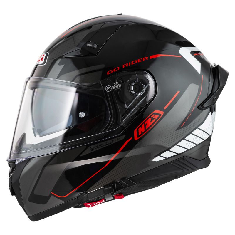 KASK MOTOCYKLOWY NZI GO RIDER STREAM DUO MOTION BLACK ANTRACITE WHITE 