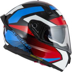 KASK MOTOCYKLOWY NZI GO RIDER STREAM DUO QUADRI BLACK RED BLUE 