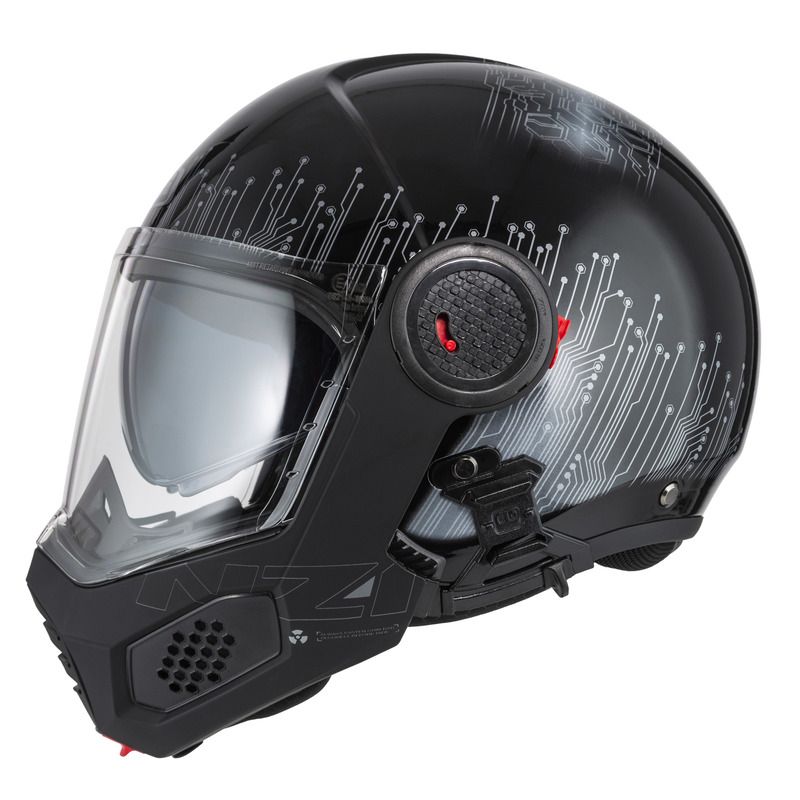 KASK MOTOCYKLOWY NZI MINIMOD DUO META BLACK SILVER 