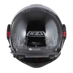 KASK MOTOCYKLOWY NZI MINIMOD DUO META BLACK SILVER 