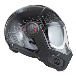 KASK MOTOCYKLOWY NZI MINIMOD DUO META BLACK SILVER 