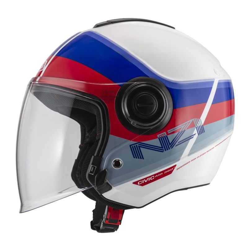 KASK MOTOCYKLOWY NZI CIVIC SUNSET WHITE BLUE RED 