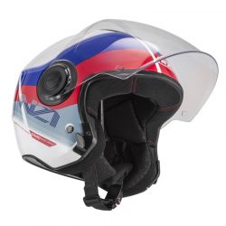 KASK MOTOCYKLOWY NZI CIVIC SUNSET WHITE BLUE RED 