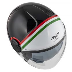 KASK MOTOCYKLOWY NZI RINGWAY 2 DUO SKYLINE BLACK WHITE ITALY 