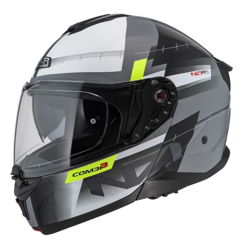 KASK MOTOCYKLOWY NZI COMBI 3 DUO METRIC NARDO GREY WHITE MATT 