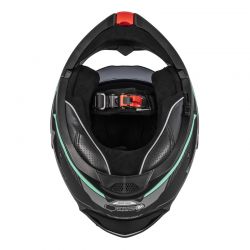 KASK MOTOCYKLOWY NZI COMBI 3 DUO ORBE BLACK ANTRACITE BEIGE TURQUOISE MATT 