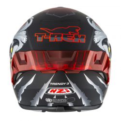 KASK MOTOCYKLOWY NZI TRENDY STREAM RAPTOR BLACK GREY RED S MATT 
