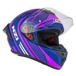 KASK MOTOCYKLOWY NZI TRENDY STREAM CONNECTED DARK BLUE PINK MATT 
