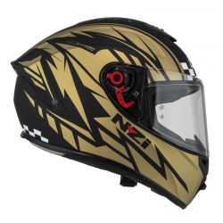 KASK MOTOCYKLOWY NZI TRENDY STREAM FLAG BLACK GOLD MATT 