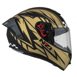 KASK MOTOCYKLOWY NZI TRENDY STREAM FLAG BLACK GOLD MATT 
