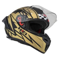 KASK MOTOCYKLOWY NZI TRENDY STREAM FLAG BLACK GOLD MATT 