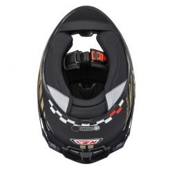 KASK MOTOCYKLOWY NZI TRENDY STREAM FLAG BLACK GOLD MATT 