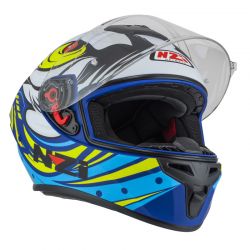 KASK MOTOCYKLOWY NZI TRENDY STREAM OCELO BLUE WHITE SKY BLUE MATT 