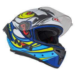KASK MOTOCYKLOWY NZI TRENDY STREAM OCELO BLUE WHITE SKY BLUE MATT 