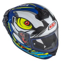 KASK MOTOCYKLOWY NZI TRENDY STREAM OCELO BLUE WHITE SKY BLUE MATT 