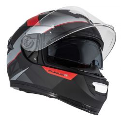 KASK MOTOCYKLOWY NZI EURUS 4 STREAM DUO VANGUARD BLACK ANTRACITE RED TINTED S MATT 
