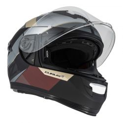 KASK MOTOCYKLOWY NZI EURUS 4 STREAM DUO VANGUARD BLACK SAND RED TINTED S MATT 
