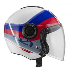 KASK MOTOCYKLOWY NZI CIVIC SUNSET WHITE BLUE RED 