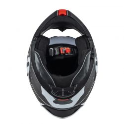 KASK MOTOCYKLOWY NZI COMBI 3 DUO METRIC BLACK RED MATT 