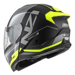 KASK MOTOCYKLOWY NZI COMBI 3 DUO ORBE BLACK ANTRACITE YELLOW MATT 