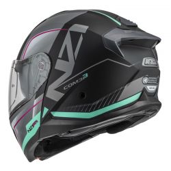 KASK MOTOCYKLOWY NZI COMBI 3 DUO ORBE BLACK ANTRACITE BEIGE TURQUOISE MATT 