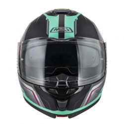 KASK MOTOCYKLOWY NZI COMBI 3 DUO ORBE BLACK ANTRACITE BEIGE TURQUOISE MATT 