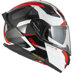 KASK MOTOCYKLOWY NZI GO RIDER STREAM DUO TRIDENT BLACK GREY RED 