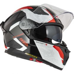 KASK MOTOCYKLOWY NZI GO RIDER STREAM DUO TRIDENT BLACK GREY RED 