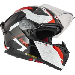 KASK MOTOCYKLOWY NZI GO RIDER STREAM DUO TRIDENT BLACK GREY RED 