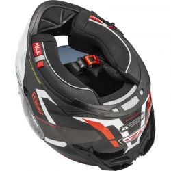 KASK MOTOCYKLOWY NZI GO RIDER STREAM DUO TRIDENT BLACK GREY RED 