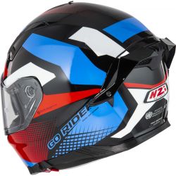 KASK MOTOCYKLOWY NZI GO RIDER STREAM DUO QUADRI BLACK RED BLUE 
