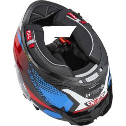 KASK MOTOCYKLOWY NZI GO RIDER STREAM DUO QUADRI BLACK RED BLUE 