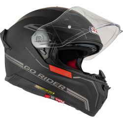 KASK MOTOCYKLOWY NZI GO RIDER STREAM DUO SOLID NOUVEAU BLACK RED MATT 