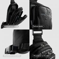 TORBA NA NOGĘ REBELHORN HIP 2 BLACK GREY 