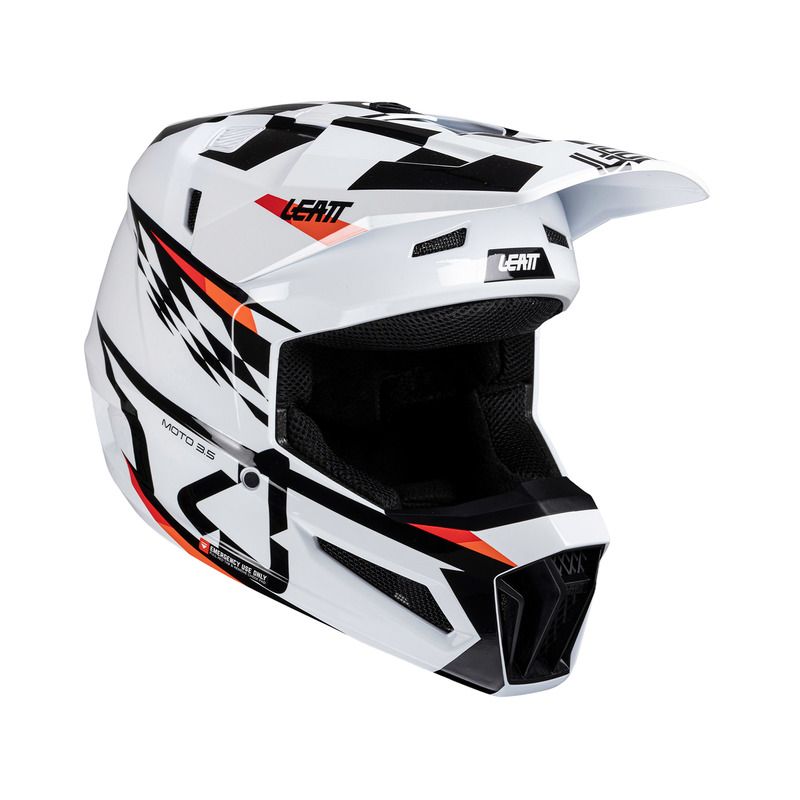 KASK MOTOCYKLOWY Z GOGLAMI JUNIOR LEATT KIT MOTO 3.5 WHITE 