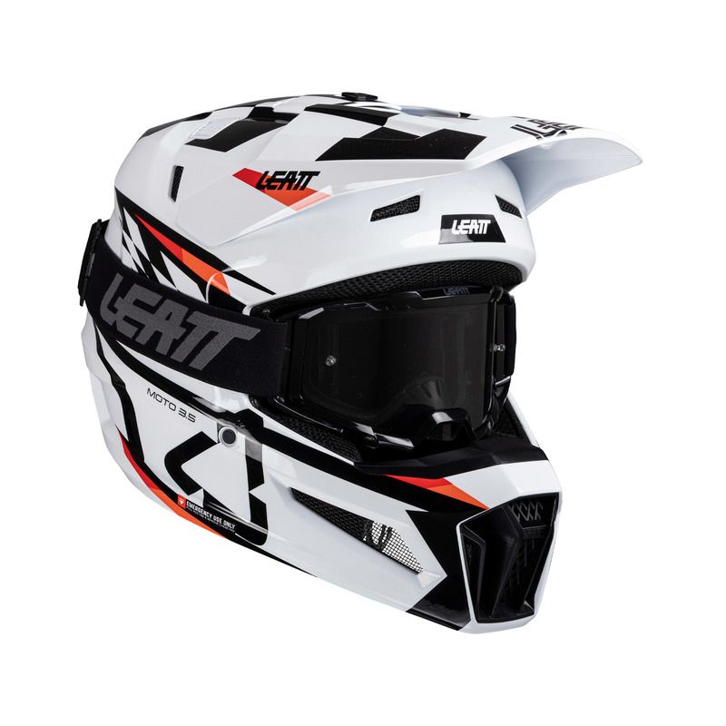 KASK MOTOCYKLOWY Z GOGLAMI LEATT KIT MOTO 3.5 WHITE 