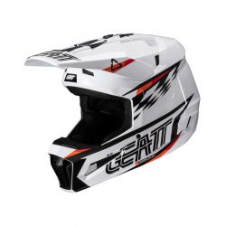 KASK MOTOCYKLOWY Z GOGLAMI LEATT KIT MOTO 3.5 WHITE 