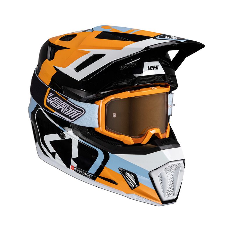 KASK MOTOCYKLOWY Z GOGLAMI LEATT KIT MOTO 7.5 ORANGE 