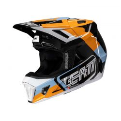 KASK MOTOCYKLOWY Z GOGLAMI LEATT KIT MOTO 7.5 ORANGE 