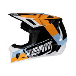 KASK MOTOCYKLOWY Z GOGLAMI LEATT KIT MOTO 7.5 ORANGE 