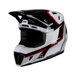 KASK MOTOCYKLOWY Z GOGLAMI LEATT KIT MOTO 7.5 WHITE RED 