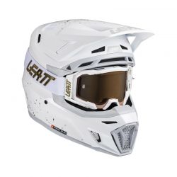 KASK MOTOCYKLOWY Z GOGLAMI LEATT KIT MOTO 8.5 WHITE 