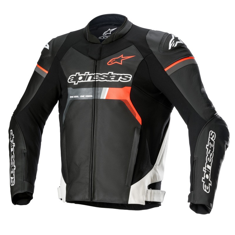 KURTKA SKÓRZANA ALPINESTARS GP FORCE BLACK/WHITE/FLUO RED 
